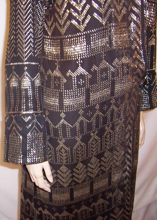 Magnificent 1920's, Black & Silver Egyptian Assuit Coat For Sale 3