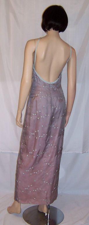 Tocca Lavender Gown with Blue Embroidery for Saks Fifth Avenue For Sale 1