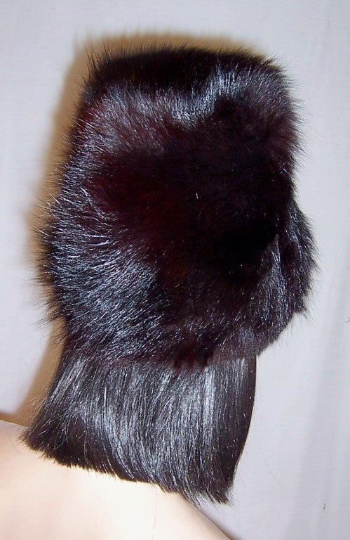 Women's 1960's Black Fox Fur Hat For Sale