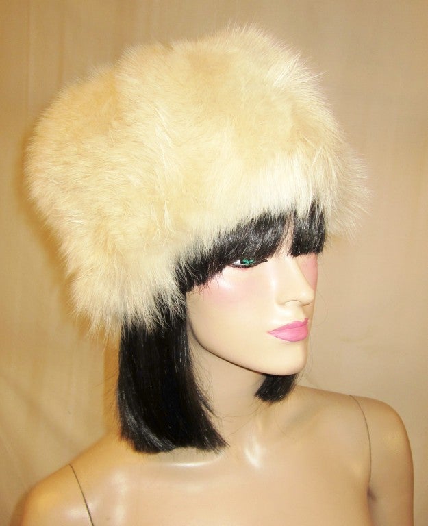 1960's, Stunning and Full White Fox Fur Hat For Sale 2