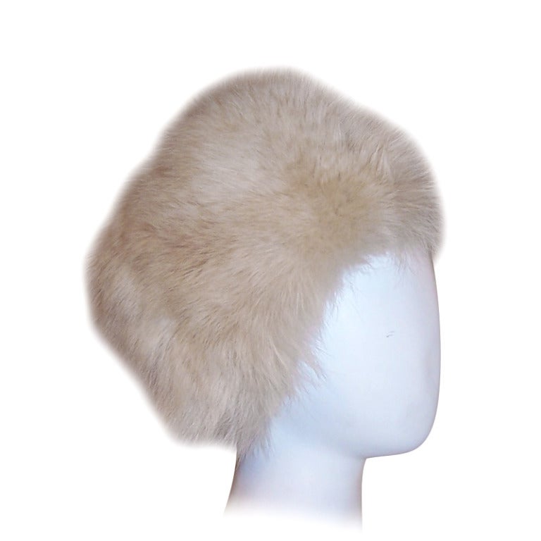1960's, Stunning and Full White Fox Fur Hat For Sale