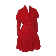 Early Alaia Tomato Red Knit Dress