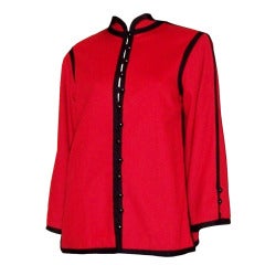 Early 1980's, Yves Saint Laurent-Rive Gauche-Red & Black Jacket