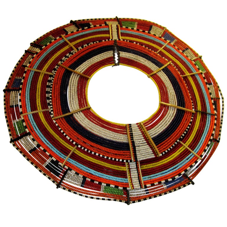 Traditional Beaded Collars Forming One Necklace Made by Maasai Women For Sale