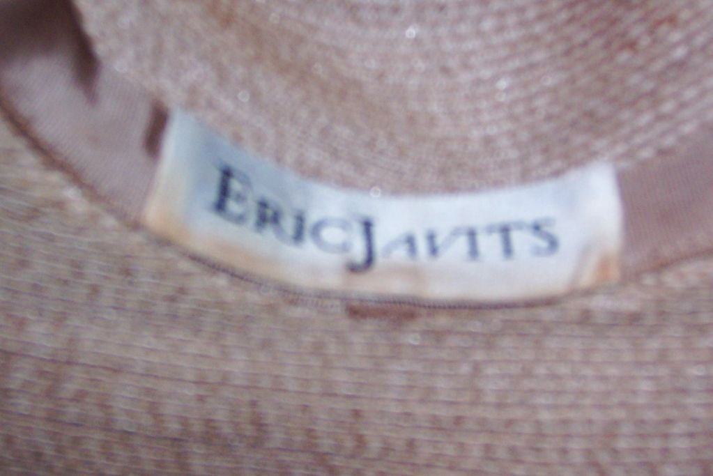 1980's Wide Brimmed Straw Hat  by Eric Javits For Sale 1