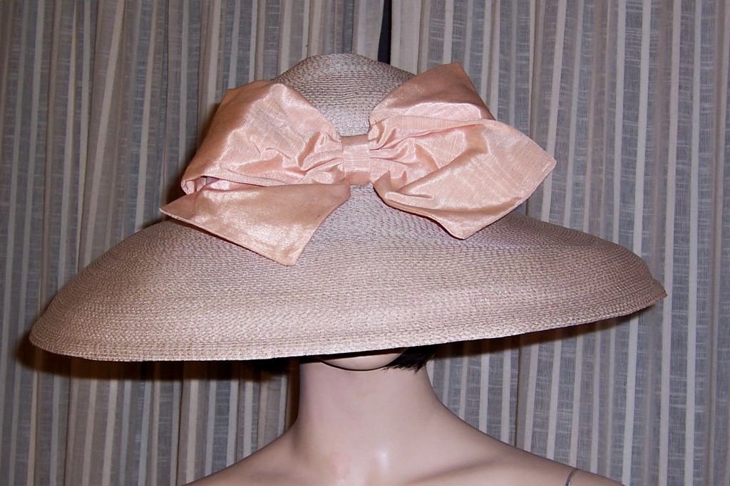 1980's Wide Brimmed Straw Hat  by Eric Javits For Sale 2