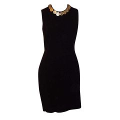 1980's Cheap and Chic-Moschino Sleeveless Black Dress with Coins