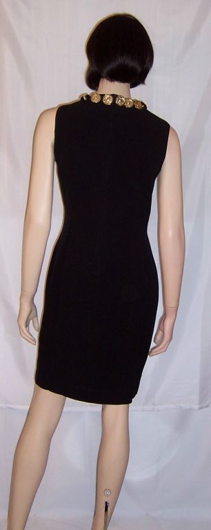 1980's Cheap and Chic-Moschino Sleeveless Black Dress with Coins