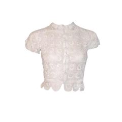 Antique 1930's Finely Crocheted Off-White Blouse