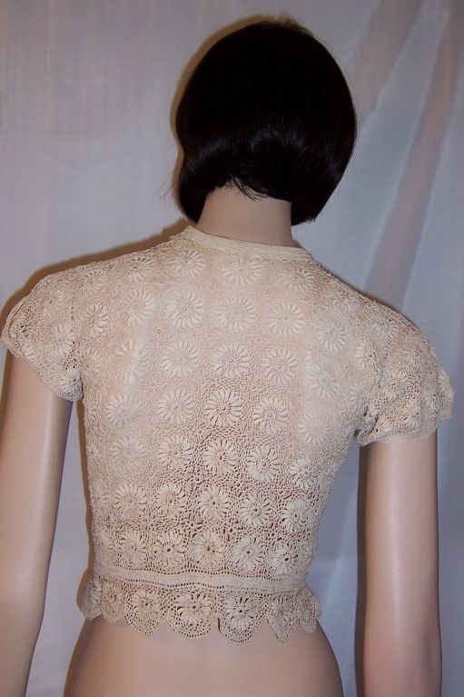 1930's Finely Crocheted Off-White Blouse