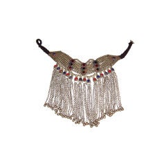 Afghani Bib Necklace in Silver-Tone (Unmarked)