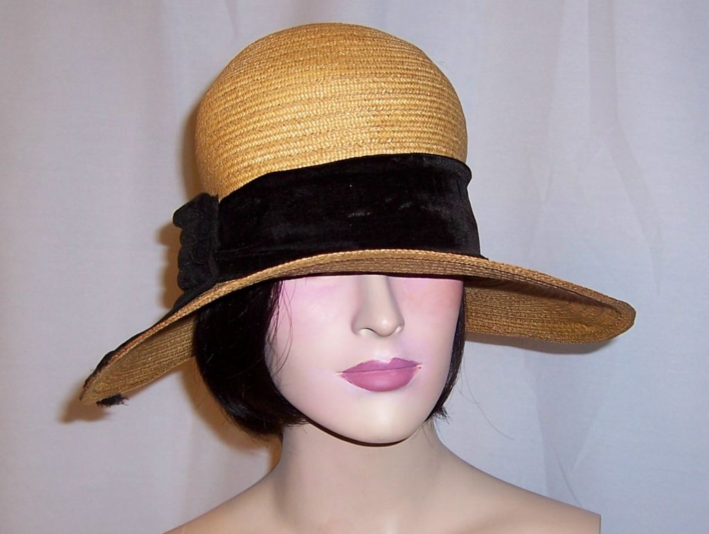 Edwardian Natural Straw Hat with 4