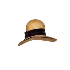 Edwardian Natural Straw Hat with 4" Wide Brim