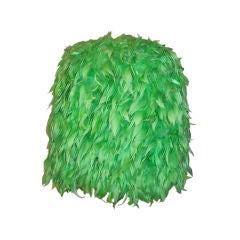 1930's Kelly Green Feathered Cape