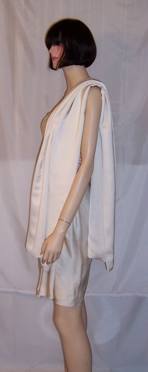 Lanvin White Silk Cocktail Dress and Wrap For Sale 3
