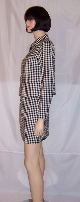 Agnes B.  Paris, France-Crisp & Fresh Black & White Checked Suit