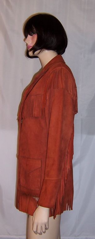 Sienna Colored Suede Jacket with Fringe