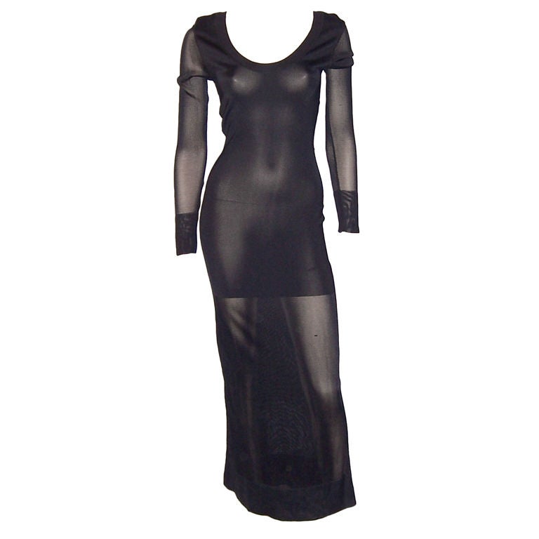 Mariot Chanet-Paris-Sleek and Sensual Long Black Gown For Sale