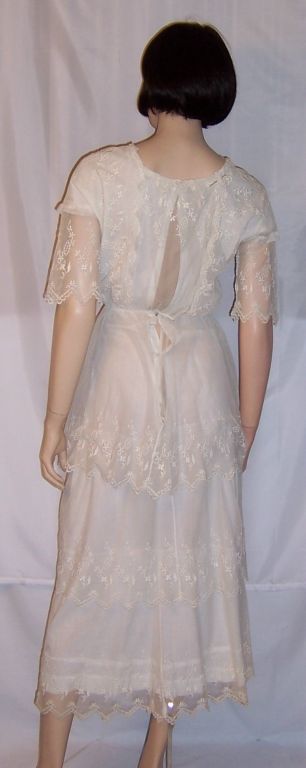 Elegant & Simple White Edwardian Tea Gown