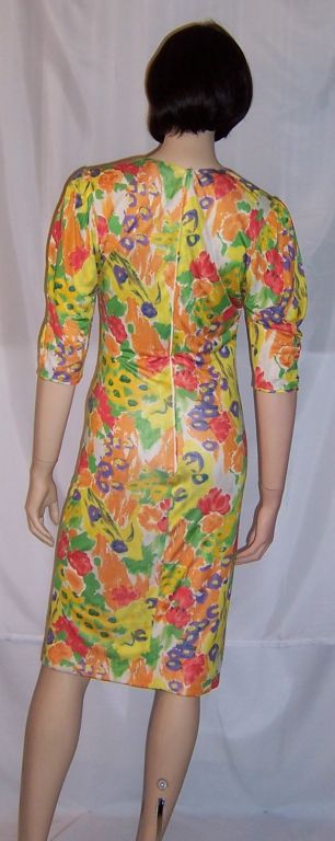Women's Ungaro Parallele Paris  Floral Printed Silk Dress For Sale