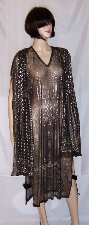 1920's Egyptian Assuit Sleeveless Dress & Assuit Shawl 1