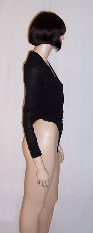 Donna Karan Black Long Sleeved Bodysuit