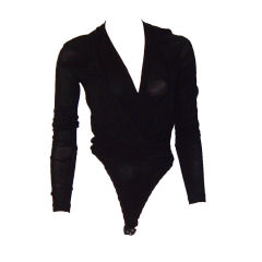 Vintage Donna Karan Black Long Sleeved Bodysuit