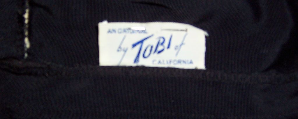 Original Tobi of California-1950's Black Sequined Bathing Suit For Sale 3