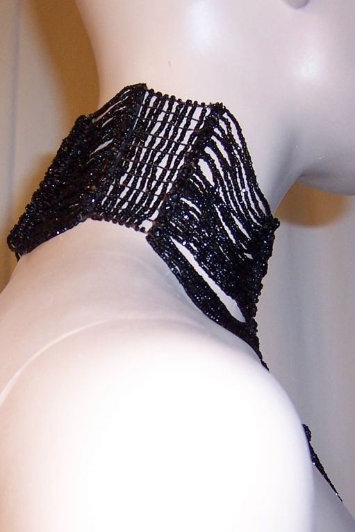 Victorian Black Jet Beaded Choker 4