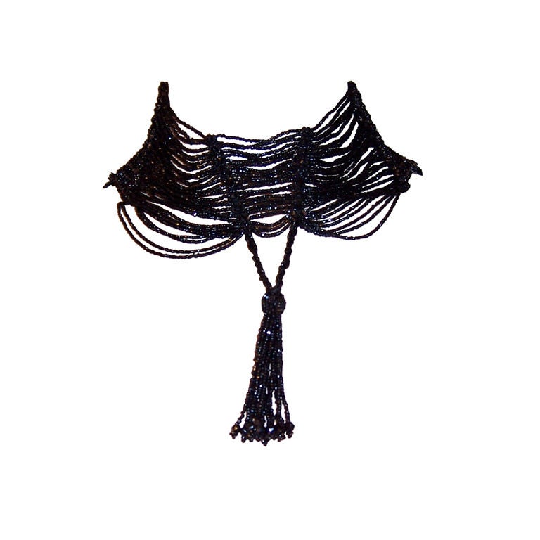 Victorian Black Jet Beaded Choker