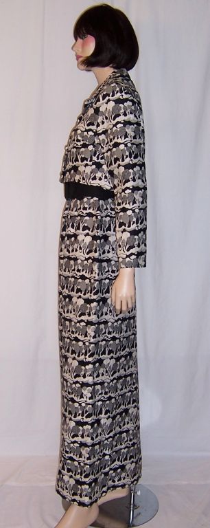 1960's Bold & Graphic Evening Gown with Matching Jacket For Sale 1