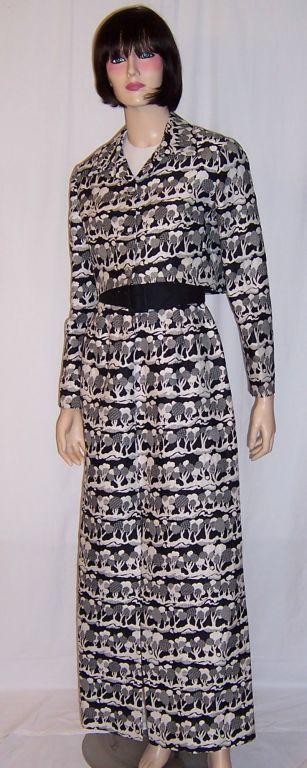 1960's Bold & Graphic Evening Gown with Matching Jacket For Sale 4