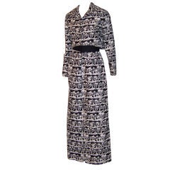 1960's Bold & Graphic Evening Gown with Matching Jacket