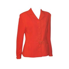 Vintage Gianni Versace Couture-Neon Orange Belted Jacket