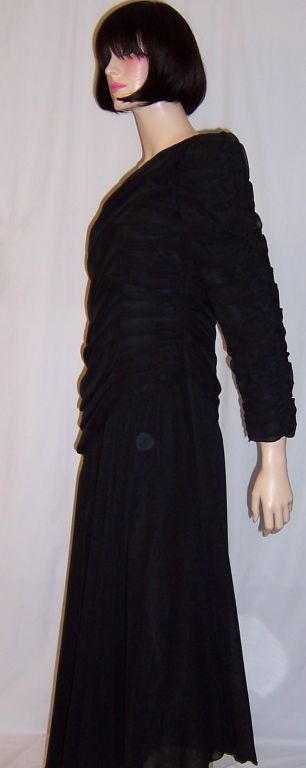 Louis Feraud Dramatic Off-the-Shoulder Black Gown