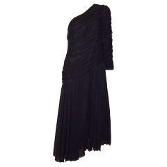 Louis Feraud Dramatic Off-the-Shoulder Black Gown