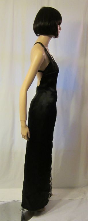 Nicole Miller Striking Black & White Embroidered  Evening Gown For Sale 1