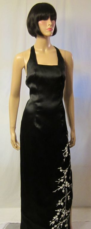 Nicole Miller Striking Black & White Embroidered  Evening Gown For Sale 2