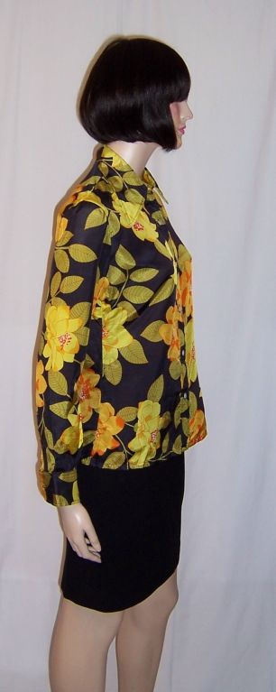 Franck Olivier-Paris, France- Floral  Printed Silk Blouse