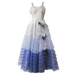 Vintage 1950's Tulle Ball Gown with Ombre Treatment