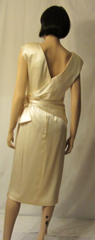 Giorgio of Beverly Hills Soft White  Charmeuse Cocktail Dress For Sale 1