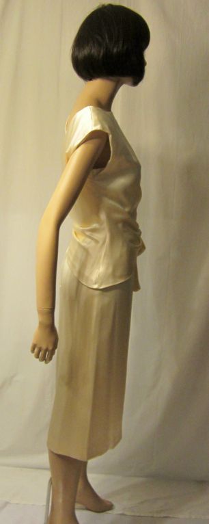 Giorgio of Beverly Hills Soft White  Charmeuse Cocktail Dress For Sale 2