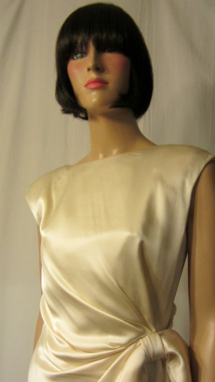 Giorgio of Beverly Hills Soft White  Charmeuse Cocktail Dress For Sale 4