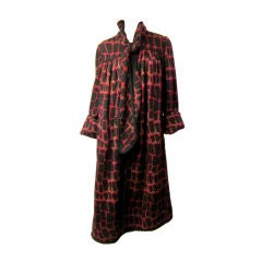 Valentino Studio-Red/Black/Brown Woven Woolen Coat