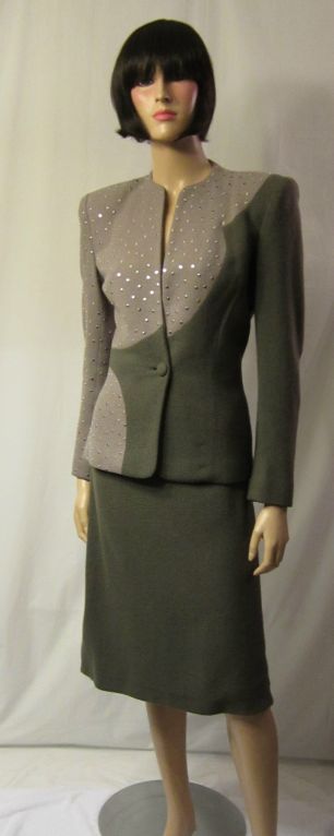 Eisenberg & Sons Original 1940's Two-Toned  Gray Suit