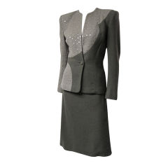 Vintage Eisenberg & Sons Original 1940's Two-Toned  Gray Suit
