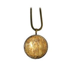 Interesting Egyptian Revival Medallion by Miriam Haskell