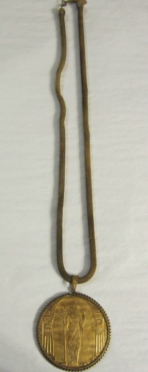 Interesting Egyptian Revival Medallion by Miriam Haskell