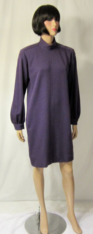YSL-Rive Gauche Deep Lilac Long Sleeved Dress