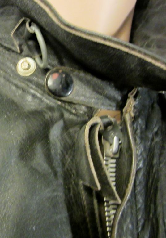 Mens- WWII  German Kriegsmarine  Black Leather  Coveralls In Good Condition For Sale In Oradell, NJ